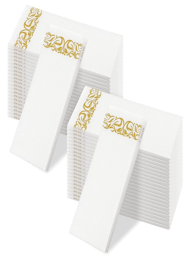 Qulkws 100 Pack 12" x 17" Linen Feel Bathroom Napkins, Soft and Absorbent Linen Disposable Hand Towels, Elegant Decorative Paper Guest Towels, Decorative Bathroom Napkins for Parties, Weddings, Dinners - Image 1